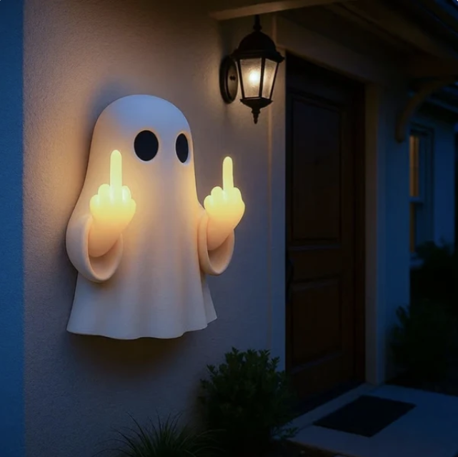 Halloween Ghost Middle Finger Glow Night Light
